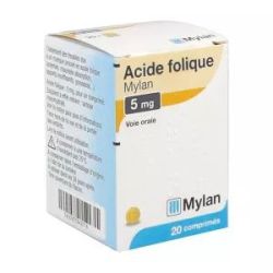 Acide Folique Mylan 5 mg Flacon 20 Comprimés