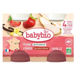 Babybio Poire / Vanille / Fraise 4M+