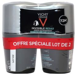 Vichy Homme Déo Invisible 72H Roll-on 50ml x2