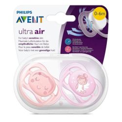 Avent Ultra Air Sucette Silicone 0-6M Poussin/Fée x2