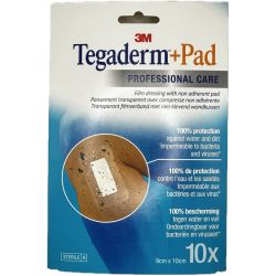 Tegaderm + Pad Pansement Adhésif Stérile et Transparent 9x10cm x10