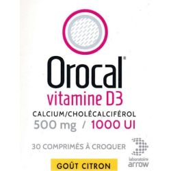 Orocal Vit D3 500Mg/1000Ui Comprimés à Croquer 30