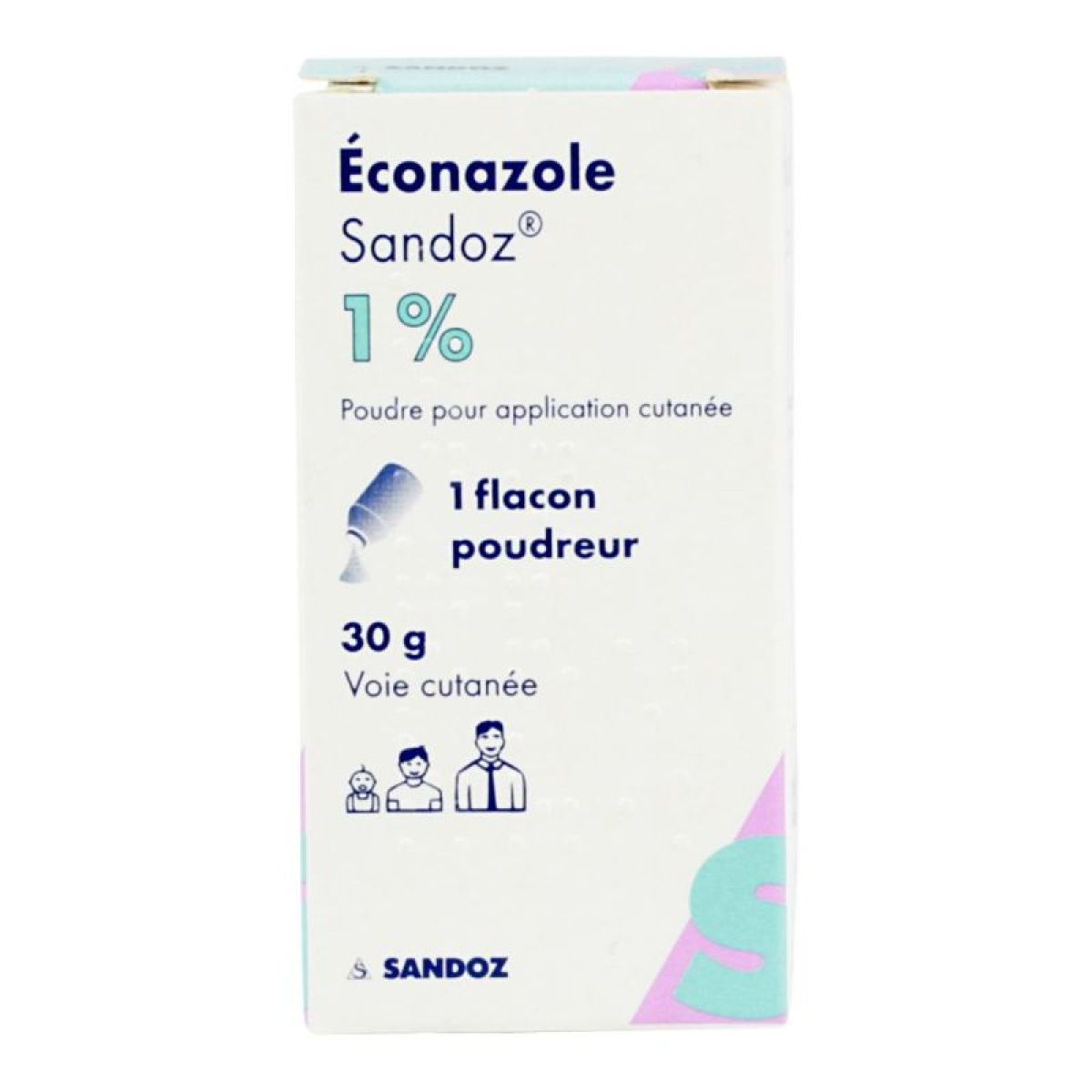 Econazole 1 Sandoz Pdr Fl 30g