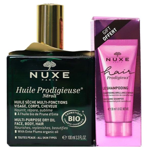 Nuxe Huile Prodigieuse Bio 100ml + Shampoing 30ml