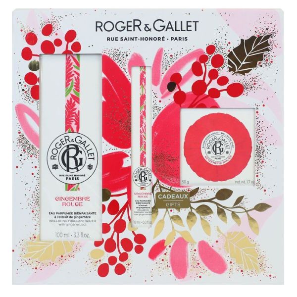 Coffret Gingembre rouge eau parfumée 100ml + eau parfumée 10ml savon 50g