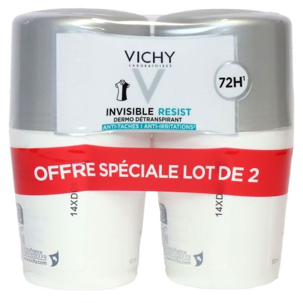 Vichy Déo Invisible Roll-on 72H 50ml x2