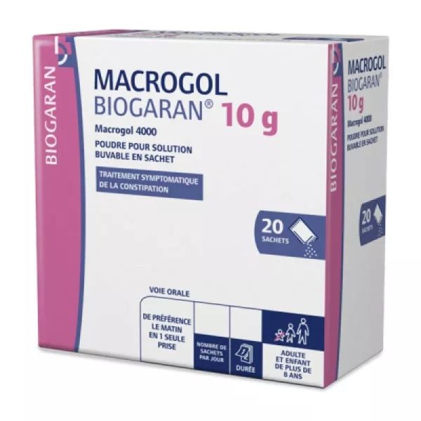 Macrogol Biogaran 10 G 20 Sachets